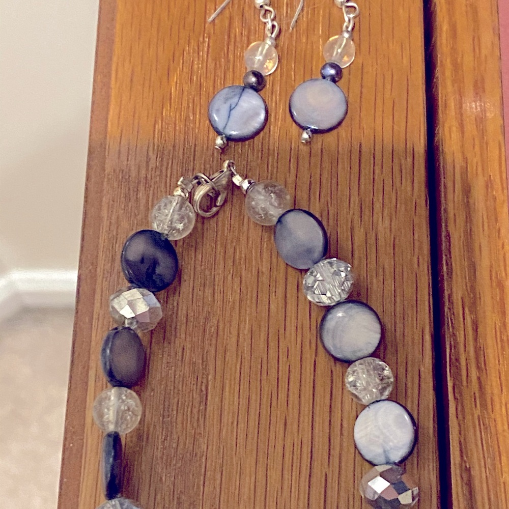 Beautiful beaded bracelet and earrings